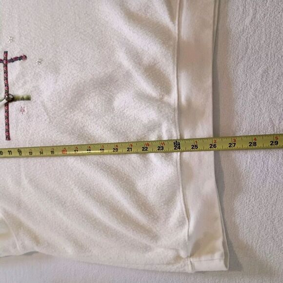 Vintage Koret Fleece Pullover XL Embroidered Hearts Stars Nordic Boho 90s - Picture 5 of 7